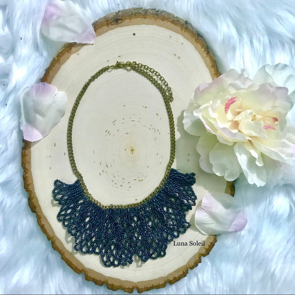 Dana Crochet Beaded Lace Necklace